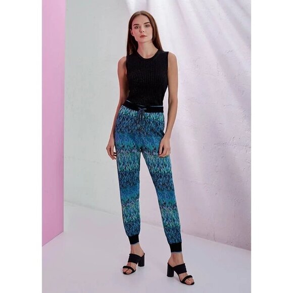 Knitss Patterned Jogging Knit Pants Metallic Buddy Pants Sz S - Picture 1 of 13